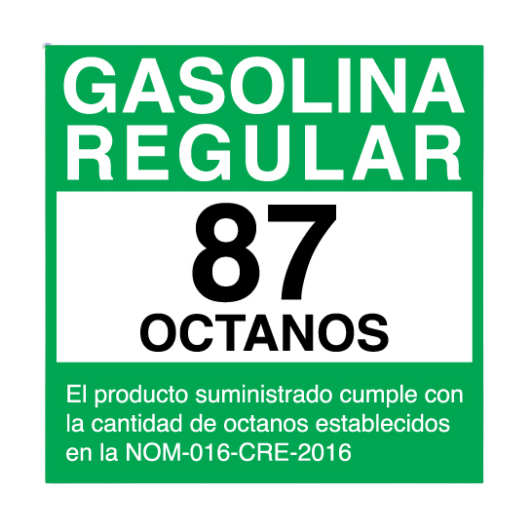 Gasolina Regular 87 octanos